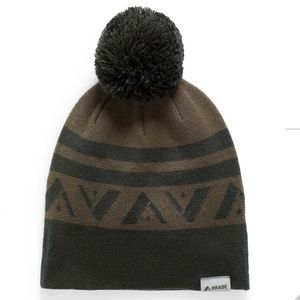 Orage khaki green Nordic jacquard pompom Sutton beanie NWT